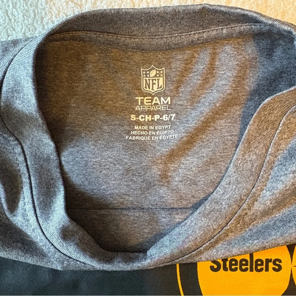 NFL Pittsburgh Steelers Kids Gray T-Shirt, Sz 6/7